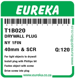 T1B020 - Drywall Plug Nylon -T1B020_Label_T